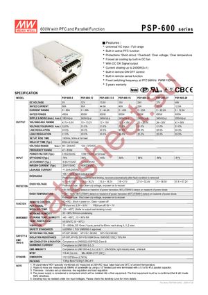 PSP-600-12 datasheet  